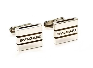 ブルガリ カフス カフリンクス カフスボタン シルバー ＳＶ925 スクエア メンズ ロゴ ＢＶＬＧＡＲＩ