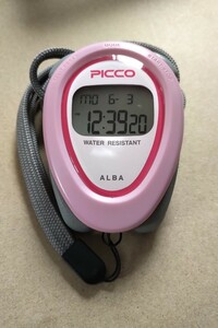 セイコー SEIKO ALBA PICCO デジタルストップウォッチ W071-4000 電池交換済み アルバ 可愛いピンクカラー かけっこやスポーツ計測に