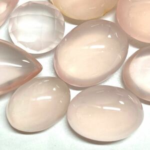 〔天然ローズクォーツ11点おまとめ207.5ct〕o ルース 裸石 宝石 ジュエリー rose quartz jewelry クォーツ 水晶 w4B49