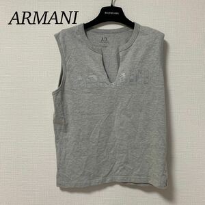 T27 アルマーニ エクスチェンジ ARMANI EXCHANGE レディース ノースリーブ グレー　トップス サイズL 女性