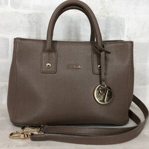 FURLA フルラ レザー 2WAY ショルダーバッグ ハンドバック グレージュ LH632024110214