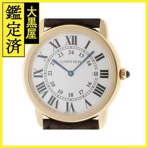Cartier　カルティエ　メンズ腕時計　ロンドソロLM　W6700455　クオーツ　シルバー文字盤　YG/SS/革ベルト　本体のみ【433】