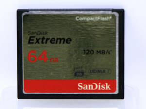 ◆◇希少美品◇CFカード 64GB SanDisk Extreme 120MBs UDMA7 CompactFlash　ケース付き★コンパクトフラッシュ 中古美品◇◆