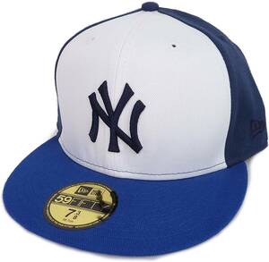 New Era ニューエラ MLB ニューヨーク ヤンキース ベースボールキャップ (ホワイト/ネイビー/ブルー) (7 5/8 60.6cm) [並行輸入品]