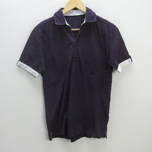 G■ユナイテッドアローズ/UNITED ARROWS GLR 半袖ポロシャツ/コットン【M】紫系/men