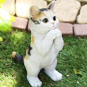 置物 猫 ネコ 可愛い お洒落 人気 インテリア 雑貨 卓上 ガーデン 庭 玄関 レジン オシャレ 置き物 オブジェ ねこ 三毛猫 ミケ猫 大きい