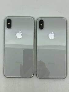 １円～ Apple iPhone X 64GB MQAY2J/A Silver シルバー Simフリー 中古本体 ２台セット