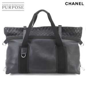 シャネル CHANEL スポーツライン ボストン バッグ レザー ブラック シルバー 金具 Boston Bag 90253176