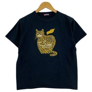 ゆうパケットOK SueUNDERCOVER　スーアンダーカバー レオパードプリント 半袖Ｔシャツ sizeＳ/ブラック レディース