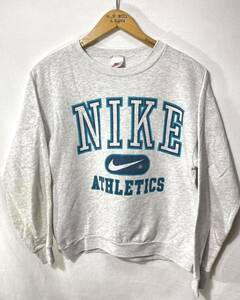 ■ 子供用 90s 90年代 USA製 ビンテージ NIKE カレッジ プリント スウェット トレーナー サイズL(14/16) 古着 ナイキ SWOOSH 銀タグ KIDS■