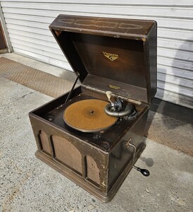 アンティーク Victrola ビクトローラ 蓄音機 レコードプレーヤー 卓上 木製 当時物 動作確認済み 