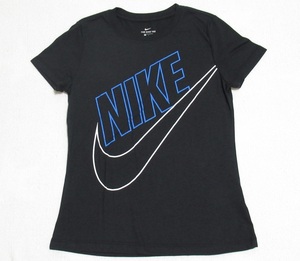 NIKE Tシャツ ビッグロゴ 黒 青 ブラック M 150 160 ナイキ レディース ボーイズ スタンダードフィット Mサイズ CQ0934-010