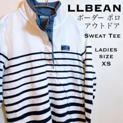 LLBEAN エルエルビーン ボーダーポロ アウトドア スウェットTee XS