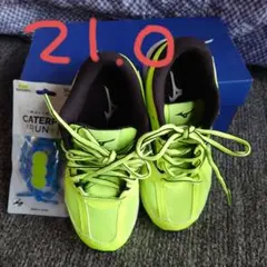 Mizuno キッズスニーカー 21.0 蛍光イエロー