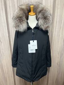 XXLサイズ【未使用】MONCLER BLAVET ブラベット Fox fur TG4　ブラック　黒色　正規品　◆定価36万円◆　大人気フォックスファー