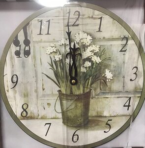 Vintage French Flower Wall Clock（新品・未使用）