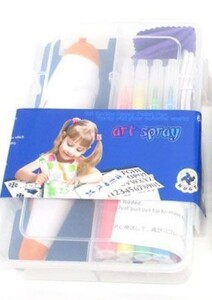 送料無料 Art Spray スプレーペン12色 ステンシルシート 充電式 オレンジ色 プレゼントに 大人の塗り絵にも