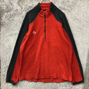 ◯ MOUNTAIN HARD WEAR マウンテンハードウェア フリース ハーフジップ サイズL レッド 赤 メンズ トップス 最落なし （87）