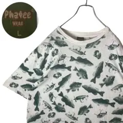 希少 PHATEE ルアー総柄 Tシャツ 古着 ゆったりサイズ