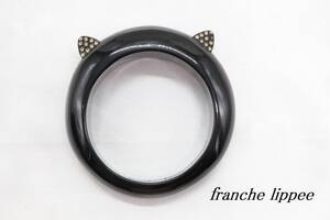 【RA642】franche lippee フランシェリッペ 猫耳 モチーフ バングル ブラック【送料全国一律198円】