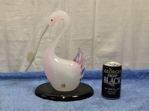 ガラス製　マルティグラス「白鳥」置物　高さ22㎝　検　アンティーク　コレクション　工芸品　ガラス工芸