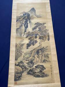 中国美術 時代物 絹本 （王然　山水)