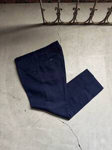 美品 H&M エイチアンドエム SLIM FIT メンズ コットン リネン テーパードパンツ 麻 NAVY ネイビー 紺 EUR 52 US 36 