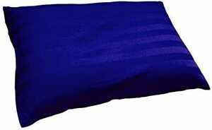 日本製 枕カバー 43×63cm サテンストライプ ファスナー式 80番手糸 綿100％ 高級ホテル品質 ピローケース 皇 濃藍(ブルー)