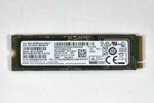 SAMSUNG M.2 2280 NVMe SSD 256GB /健康状態99%/累積使用5505時間/PM981/動作確認済み, フォーマット済み/中古品