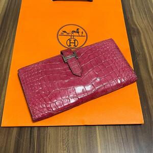 ★鑑定済み 美品★HERMES エルメス 財布 ベアン スフレ アリゲーター クロコ エレガント 大人の女性♪