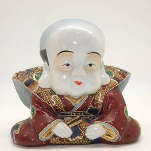 【骨董・古美術】 九谷焼　【福助】　置物　陶磁器　時代物　アンテーク　希少品！