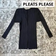 超美品　PLEATS PLEASE　プリーツプリーズ　カーディガン　薄手　黒