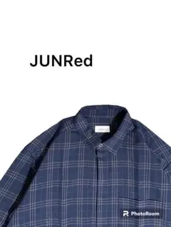 JUNRed シャツ　チェック　半袖