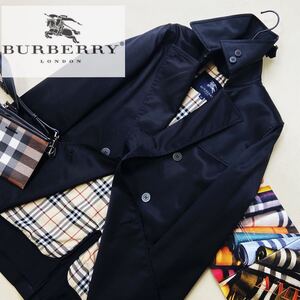 s69 ◎シルクを超える光沢★参考価格15万●BURBERRY LONDON●◎極暖中綿ダウンライナー付きトレンチコート バーバリーコート レディース 