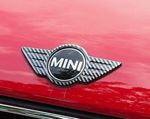 スポーティ全開♪ BMW MINI カーボン ルック エンブレム カバー セット ミニ R57 R58 R59 クーパー コンバーチブル クーペ ロードスター