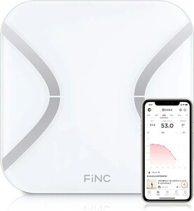 【未使用品】FiNC オリジナル体組成計【スマホ連動/自動記録/Bluetooth/体重/BMI/内臓脂肪/体脂肪/体年齢/基礎代謝/皮下脂肪 11項目測定】 