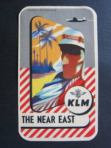 KLMオランダ航空■就航地ステッカー■近東■THE NEAR EAST■ダグラスDC-4■1950