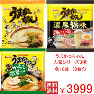 大特価　激安　数量限定　うまかっちゃん　人気シリーズ 3種各10食分　30食分　全国送料無料　313