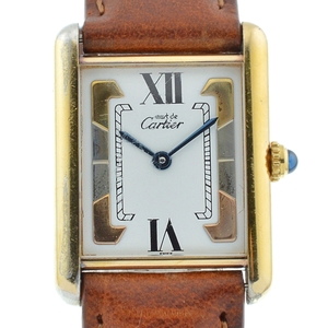 カルティエ CARTIER 590005 マストタンク ヴェルメイユ トリニティ文字盤 クォーツ ユニセックス G#136508