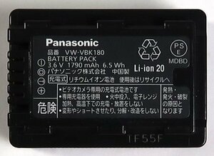 Panasonic, ビデオカメラ用バッテリー, 純正, VW-VBK180, 中古