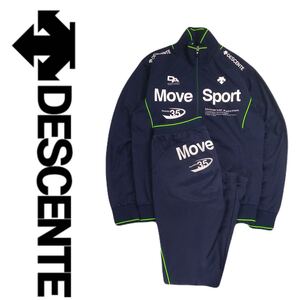 プロアスリート着 美品 DESCENTE MOVE SPORT 年中対応 ストレッチ ジャージ 上下セット ビッグロゴ レディースL デサント スポーツ 2412163