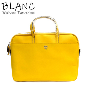 MCM ビジネスバッグ ブリーフケース 2way レザー イエロー 黄色 MMF3SLS23YW001 エムシーエム 横浜BLANC