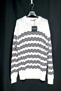 新品 Loro Piana HIROSHI FUJIWARA ロロピアーナ×藤原ヒロシWavy Stripe Sweater Knit white Mサイズ　hf