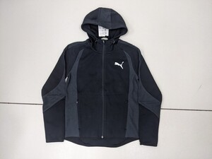 16．未使用タグ付き PUMA プーマ ジャージ素材 ジップアップ パーカー ブルゾン メンズM 黒グレー系 x308