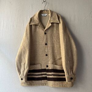 60s 70s Woolrich ウール コート / L ベージュ ハーフ ジャケット USA ビンテージ O4-11060-31700