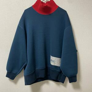 Kolor 20aw ダンボールニット　スウェット リブ　青　ブルー　検)comoli sacai sunsea comme des garocns yaeca auralee dairiku sugarhill