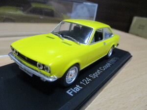 アシェット 1/43 「 フィアット 124 スポルト・クーペ 」 1971ｙ イエロー ・送料 400円 （レターパック発送）