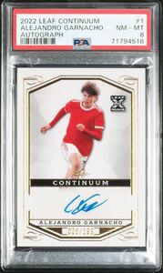 2022 Leaf Continuum Alejandro Garnacho /199 Auto PSA 8 RC Rookie Manchester United ガルナチョ　初オート　199枚限定　ルーキー