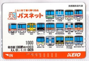 京王電鉄・パスネット・加盟鉄道会社一覧～1（使用済み）イオカード・オレンジカード・メトロカード