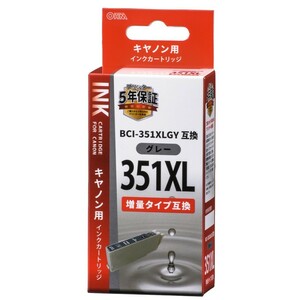 キヤノン互換インク BCI-351XLGY グレー_INK-C351XLB-GY 01-4163 オーム電機